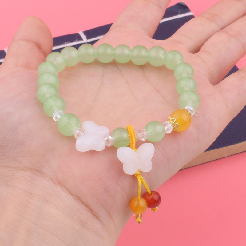 Candy Color Butterfly Beaded Female Imitation Bracelet