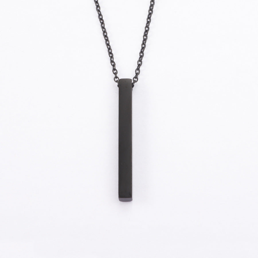 Stainless Steel Three-dimensional Strip Can Carve Writing Necklaces