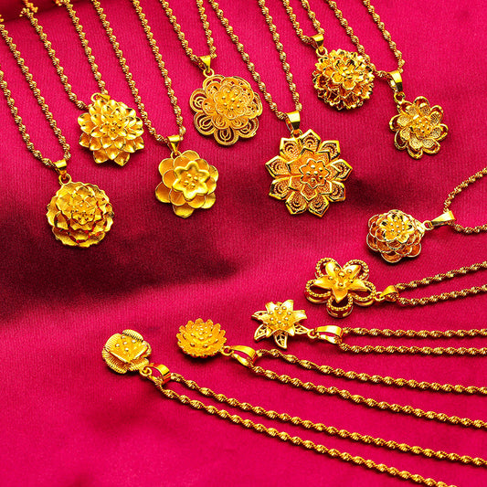 Placer Gold Palace Antiquity Water Ripple Necklaces