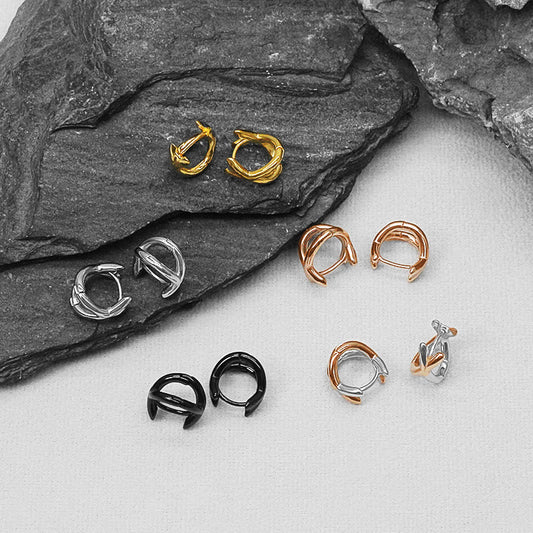 Small Circle Eardrop High Profile Retro Titanium Steel No Fading Earrings
