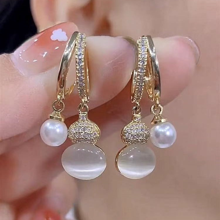 Women's Affordable Luxury Fashion Opal Gourd Ear Earrings