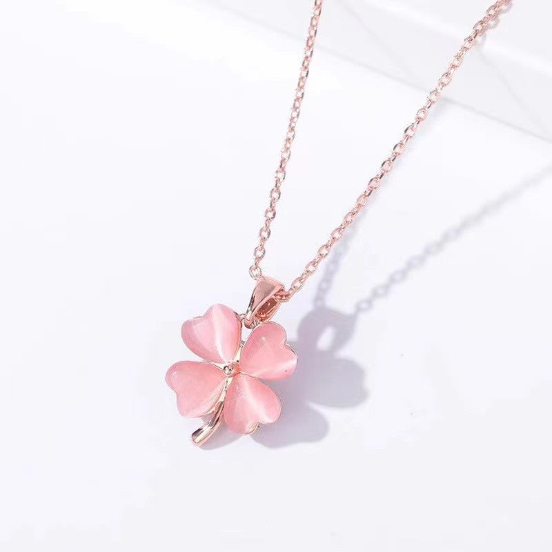 Four-leaf Clover Opal Pink Diamond Flower Fashion Bracelets