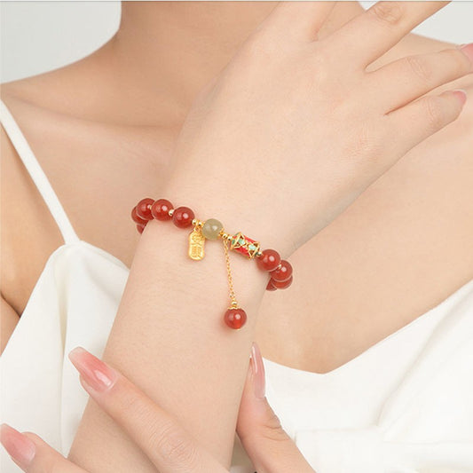 Agate Retro Ethnic Wind Fish Purse Bracelets