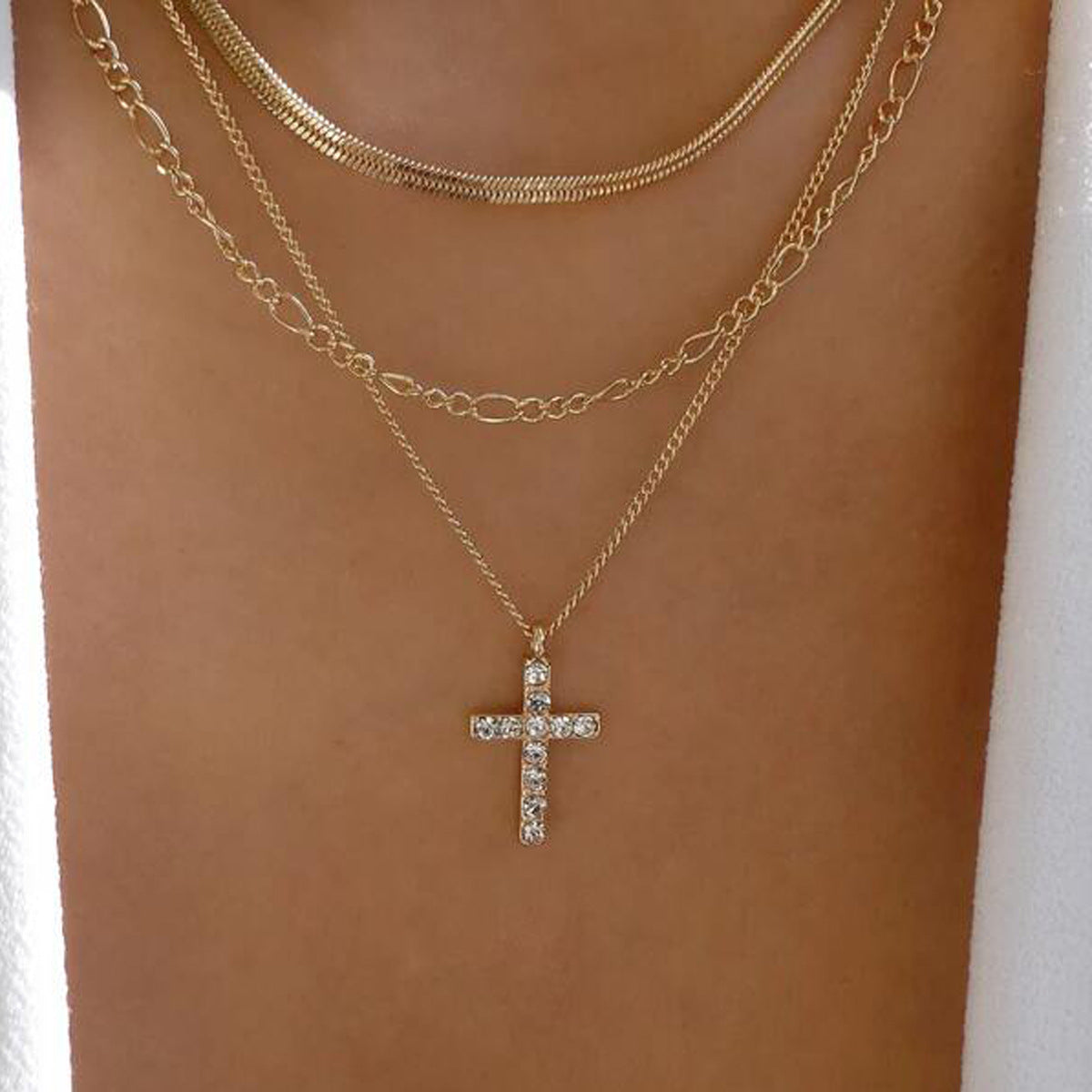 Cross Zircon Accessories Light Luxury Minority Necklaces