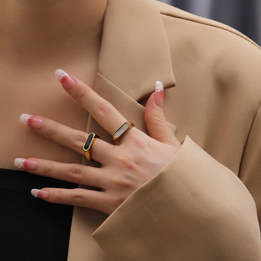 French Fashion Exaggerated Geometric Acrylic Element Rings