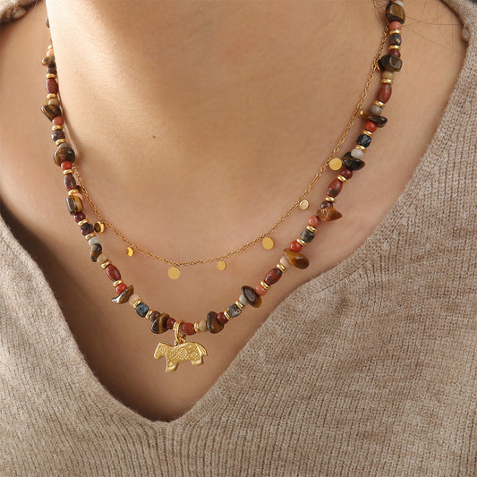 Women's High Texture Twin Ornament Minority Simple Necklaces