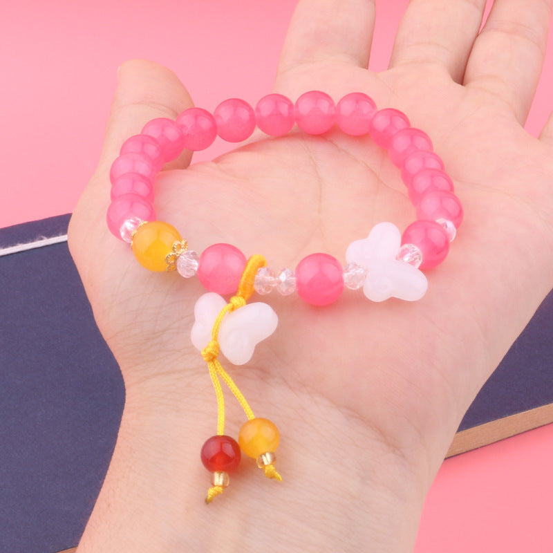 Candy Color Butterfly Beaded Female Imitation Bracelet