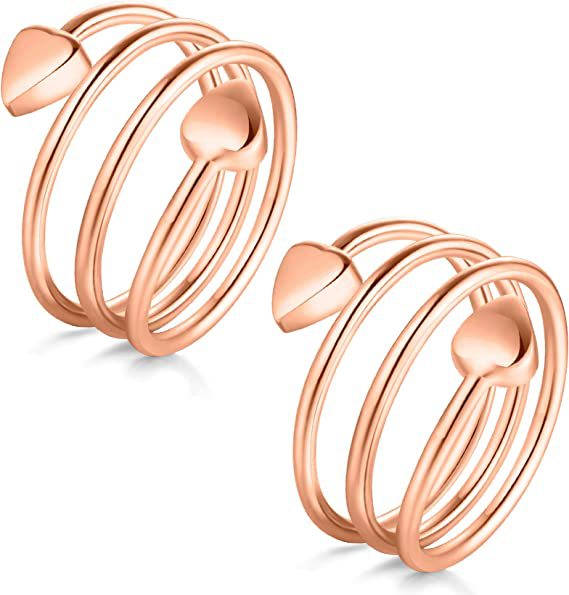Simple Pure Copper Creative Stretch Love Magnet Rings