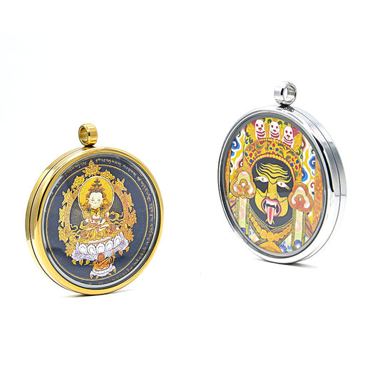 Transparent Double-sided Niche For Statue Of The Buddha Round Pendants