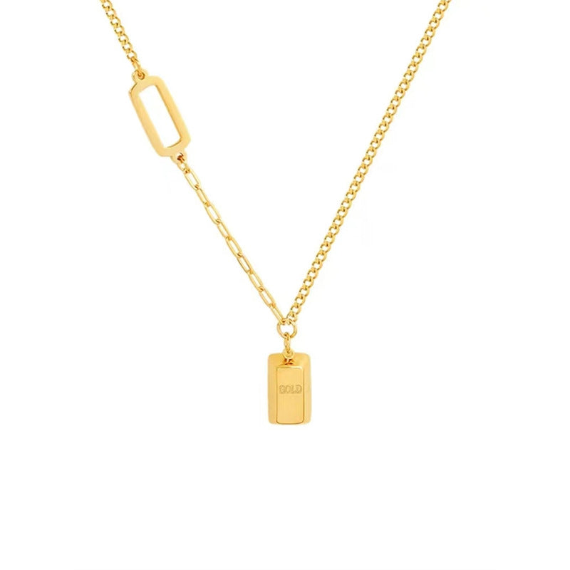 No Fading Rich Gold Brick High-grade Design Necklaces