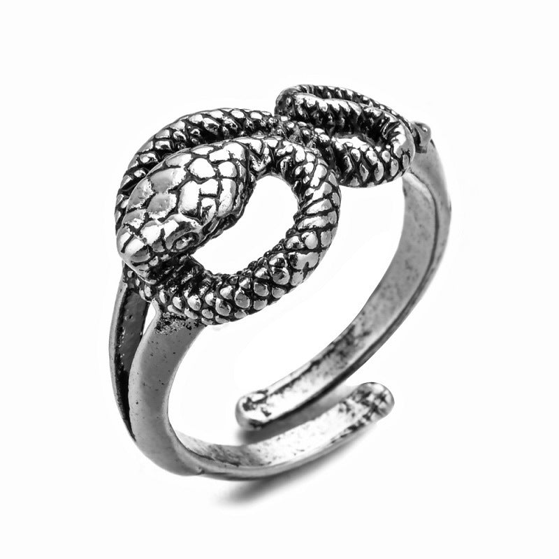 Open Snake Exaggerated Snake-shaped Punk Multiple Rings