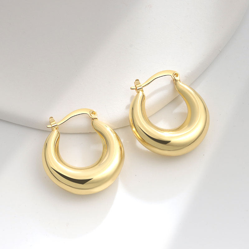 Shaped Tube Exaggerated Style Light Luxury Fashion Simple Niche Earrings