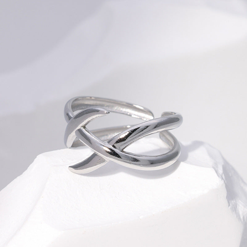 Stainless Steel Open Geometric Irregular Simple Rings