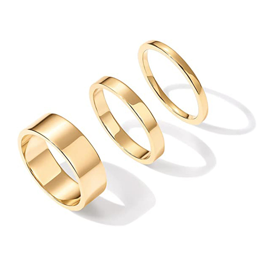 Women's Stainless Steel Gold Plated Suit Geometric Rings