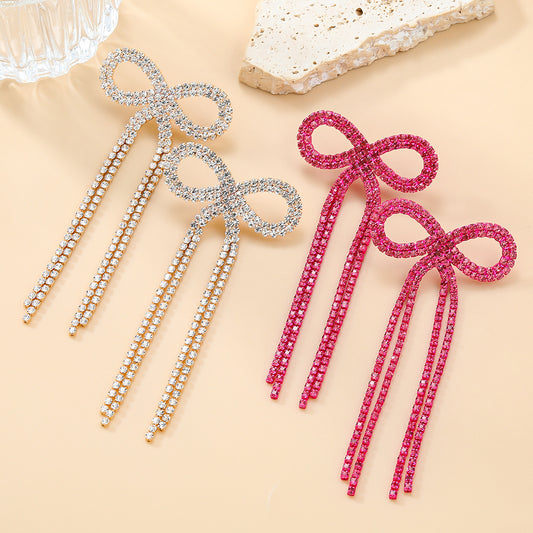 Super Flash Claw Chain Bow Tassel Rings