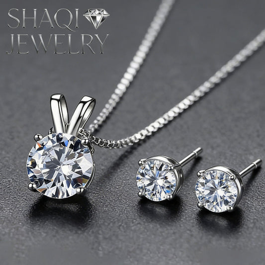 Women's Single Diamond Rabbit Ears Four Claws Jewelry Set
