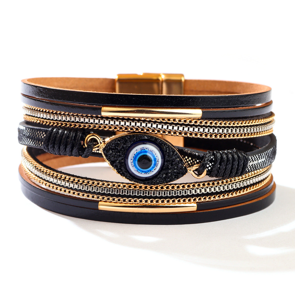 Bohemian Devil's Eye Diamond Leather Rhinestone Bracelets