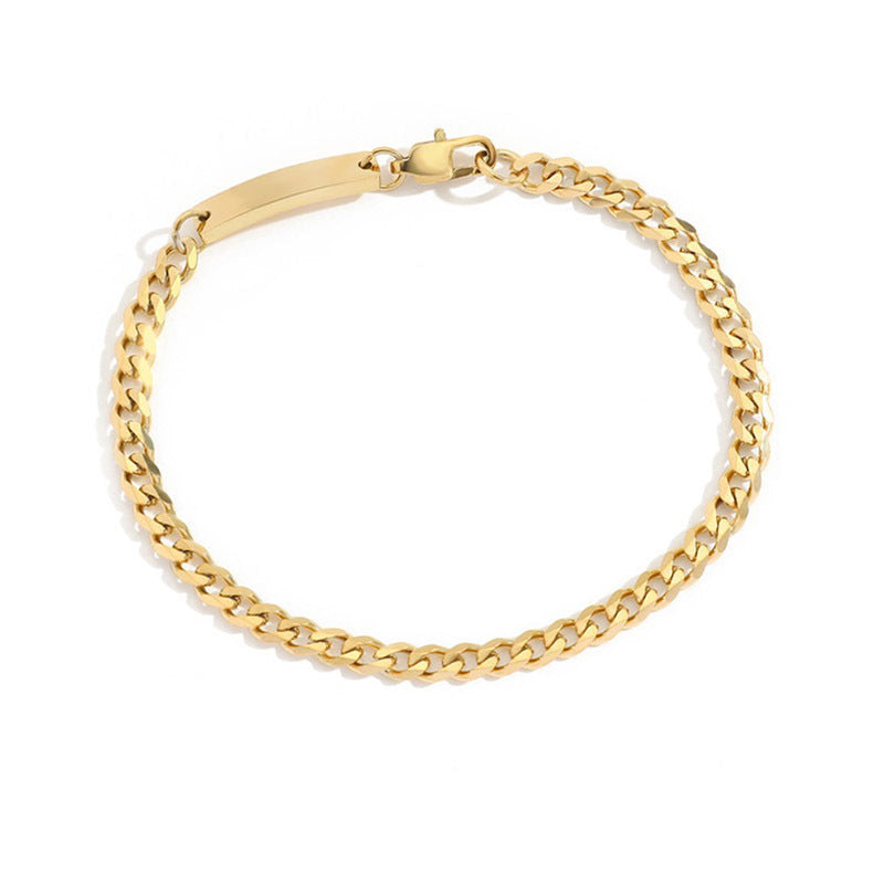 Gold-plated Stainless Steel Fashion Cuban Link Bracelets