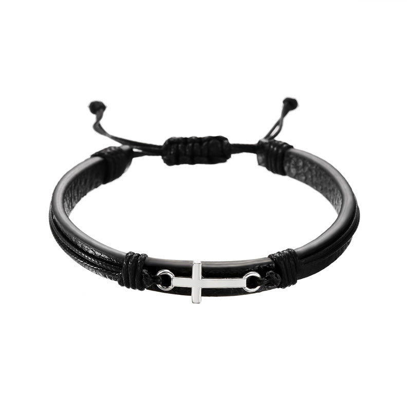 Men's Wild Frosted Stone Twist Weave Combination Carrying Bracelets