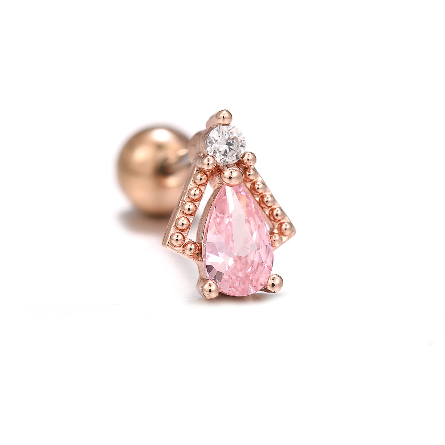 Personality Ear Bone Geometric Micro Inlaid Zircon Stainless Stud Earrings