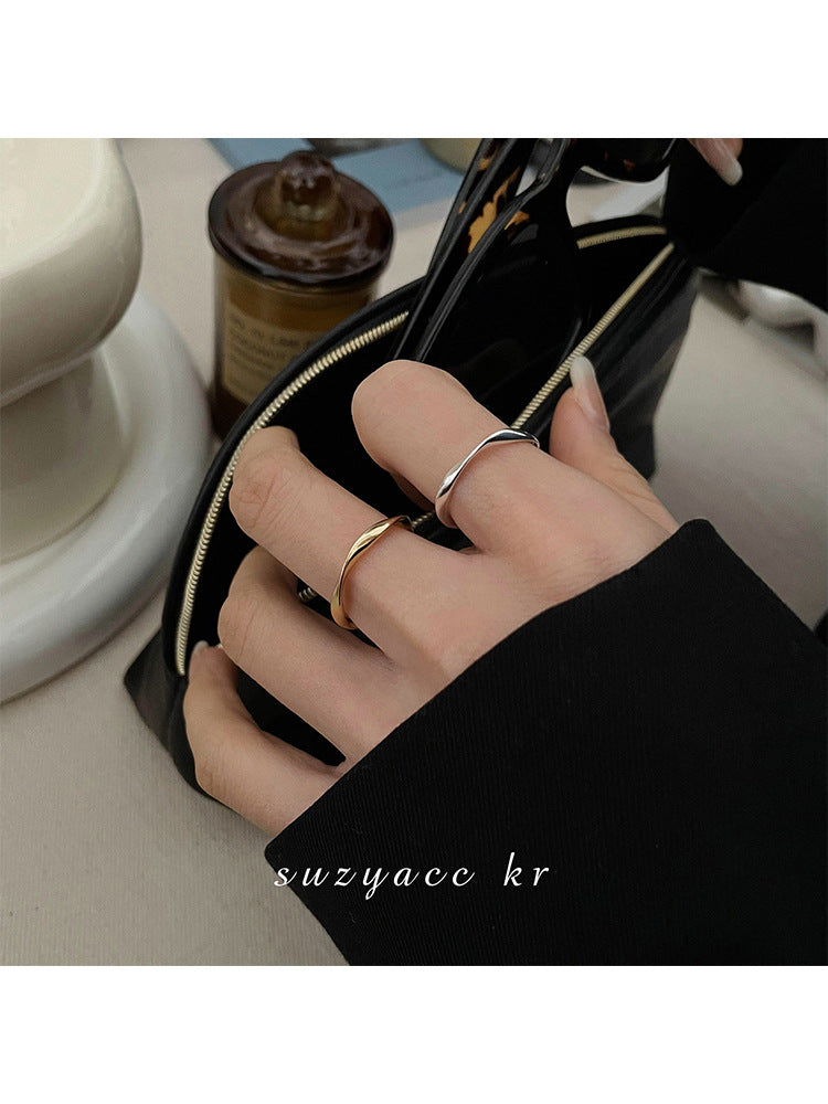 Fine Circle Female Couple Simple Index Rings