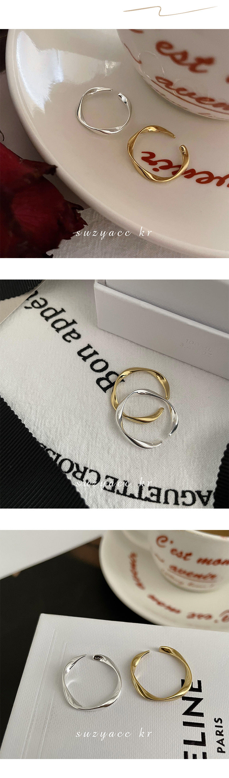 Fine Circle Female Couple Simple Index Rings