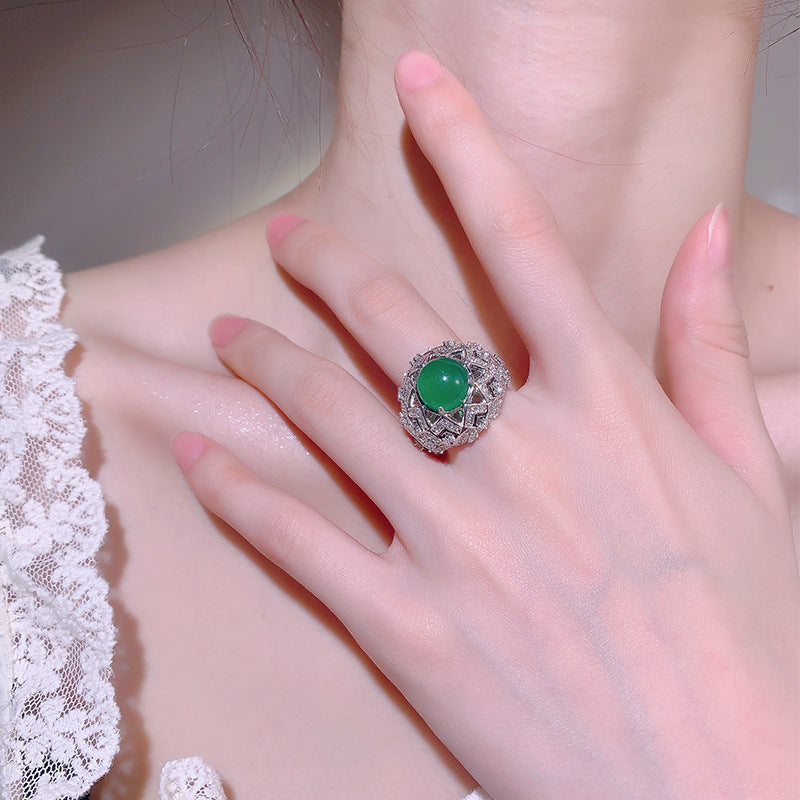 Women's Luxury Elegant Imitation Royal Blue Red Barklyite Rings