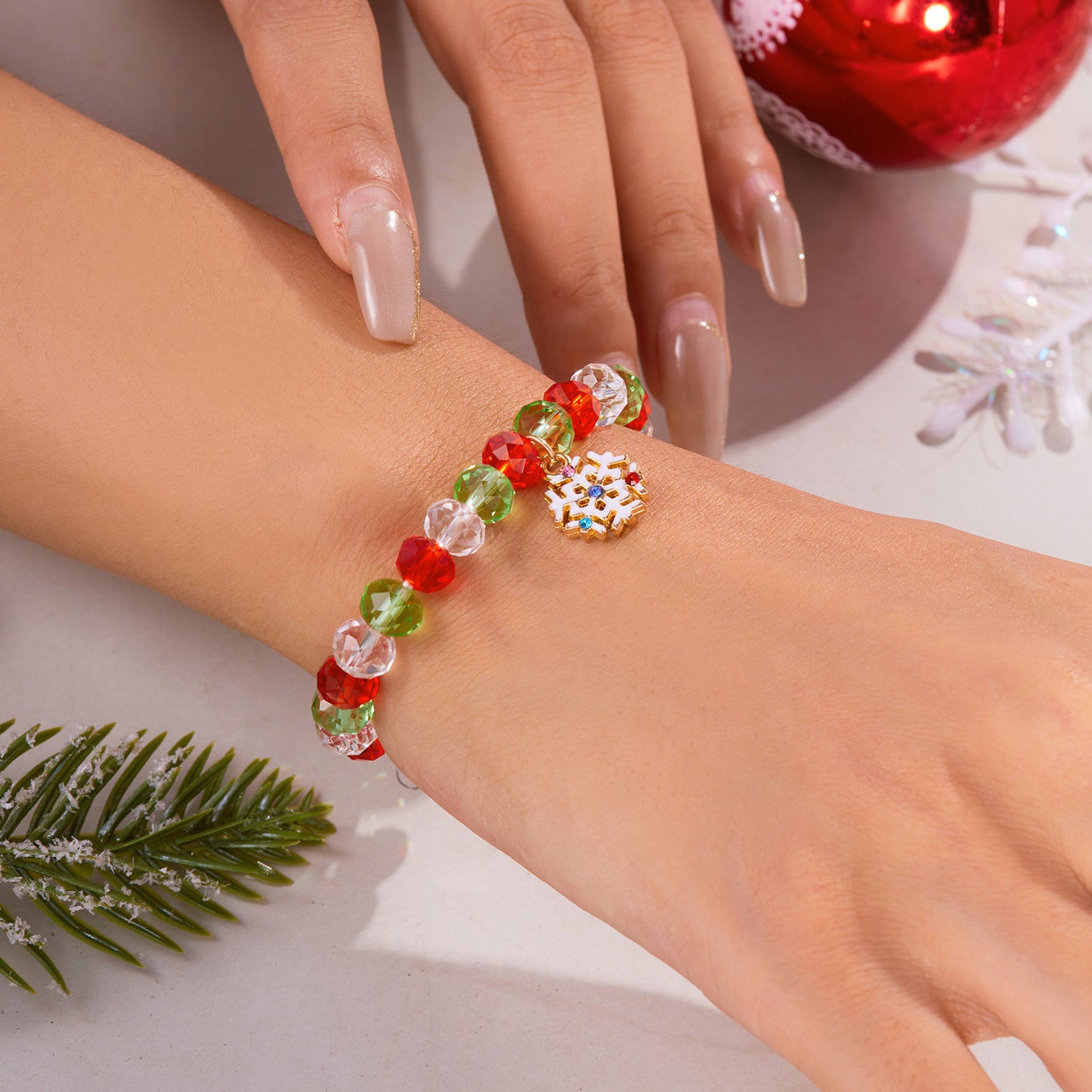 Ornament Crystal String Beads Female Santa Bracelets