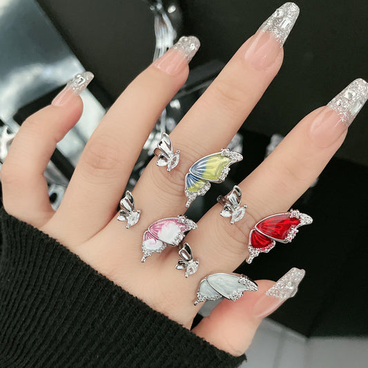 Drip Glazed Open Female Cold Style Light Luxury High-grade Rings