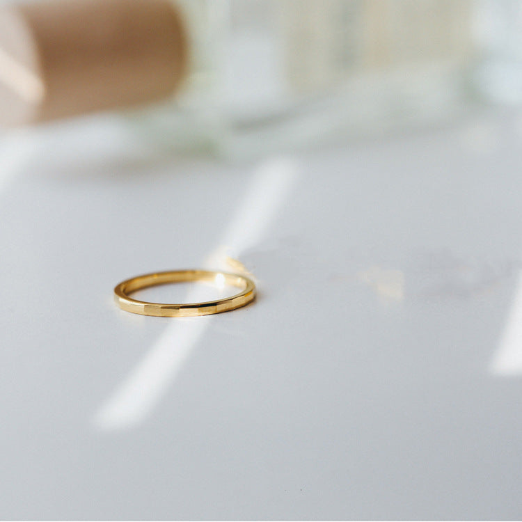 Diamond-shaped Diamond Mirror Cold Style Simple Graceful Rings