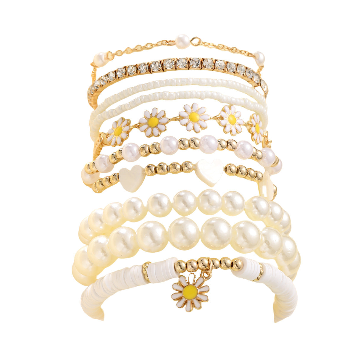 Full Hosting Love Daisy Pearl Bohemian Bracelets