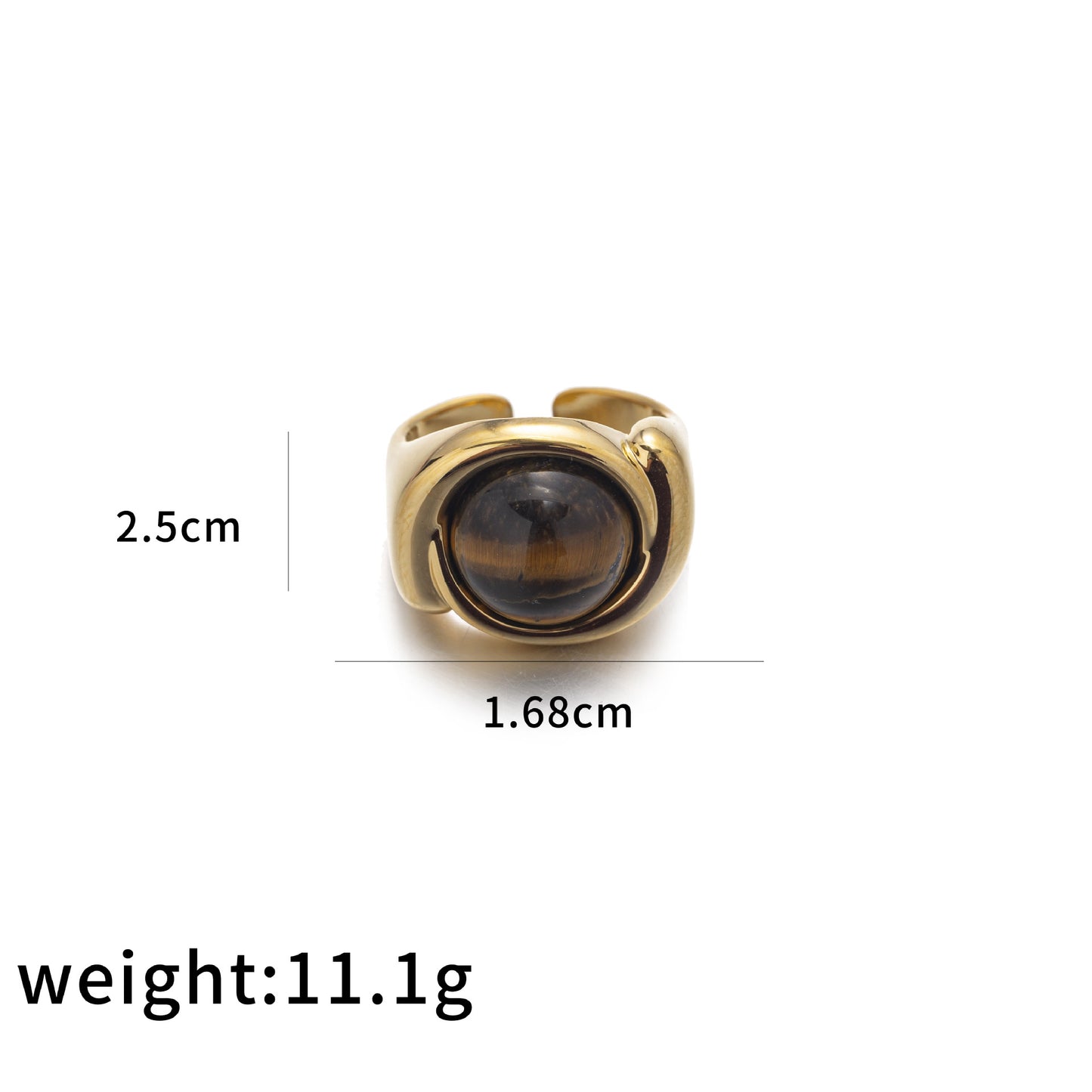 Female Irregular Wind Opening Adjustable Gold Rings