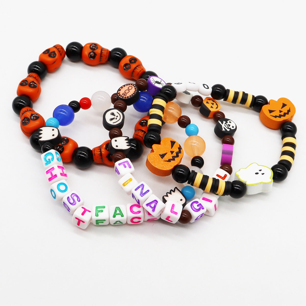 Halloween Stretch Suit Spider Pumpkin Skull Bracelets