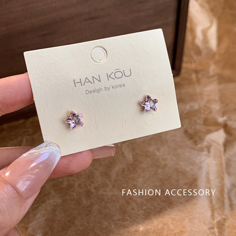 Star Zircon Female Temperament Small Personalized Niche Earrings