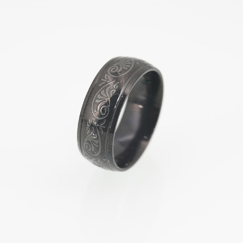 Fashion Ornament Domineering Boys Titanium Steel Rings