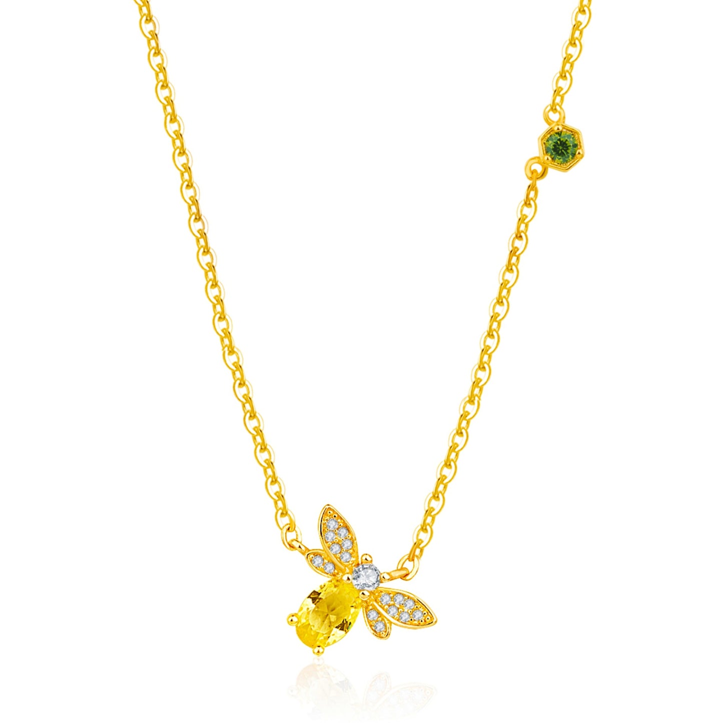 Sier Colored Gems Bee Creative Citrine Pendant