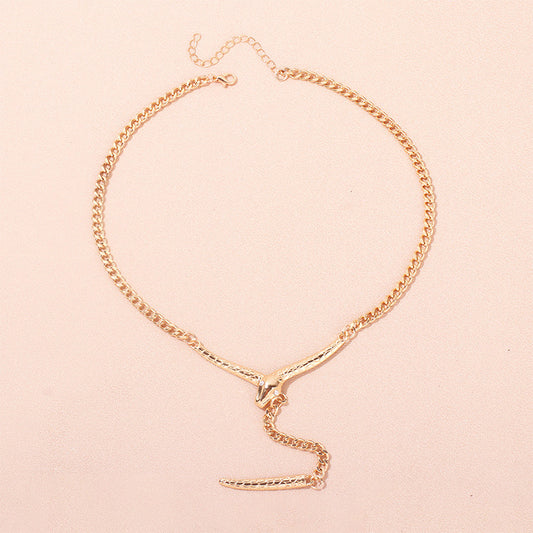 Snake-shaped Tassel Fashionable Creative Style Design Sense Niche Necklaces
