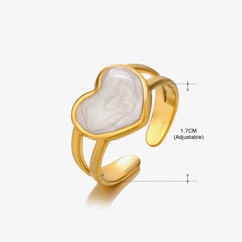 Women's Fashion Stainless Steel Love Heart-shaped Popular Rings