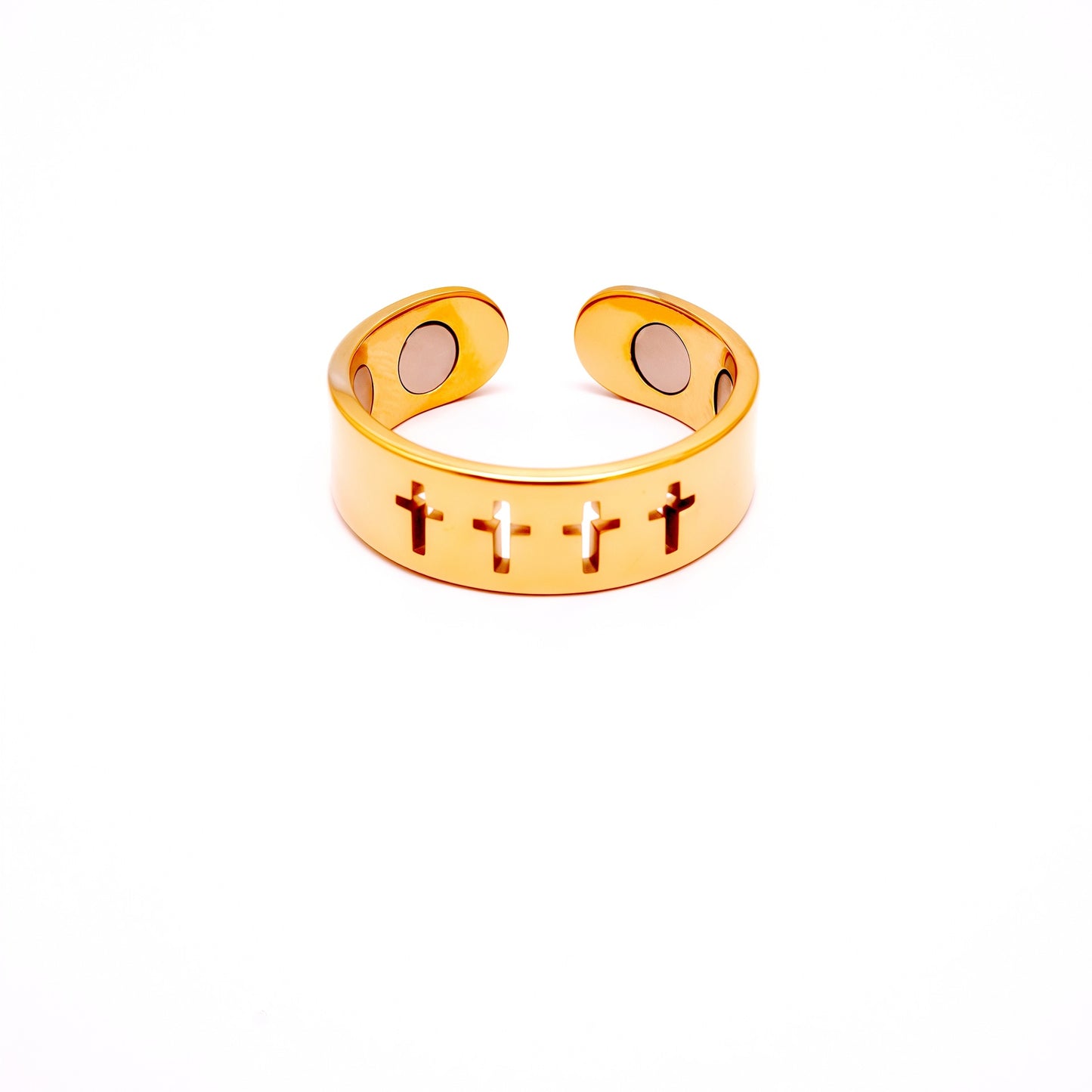 Cross Figure Magnetic Therapy Opening Double Healthy Ring
