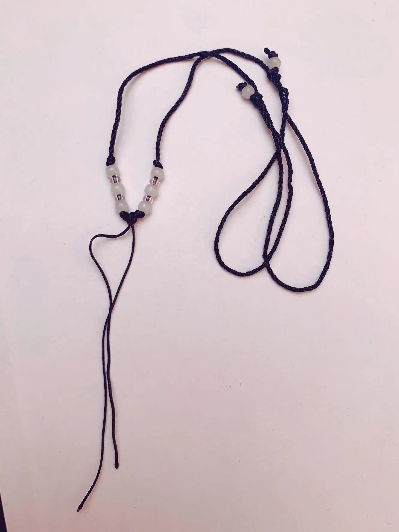 Women's & Men's Couple Lanyard Sier Plated Calabash Pendent White Pendant