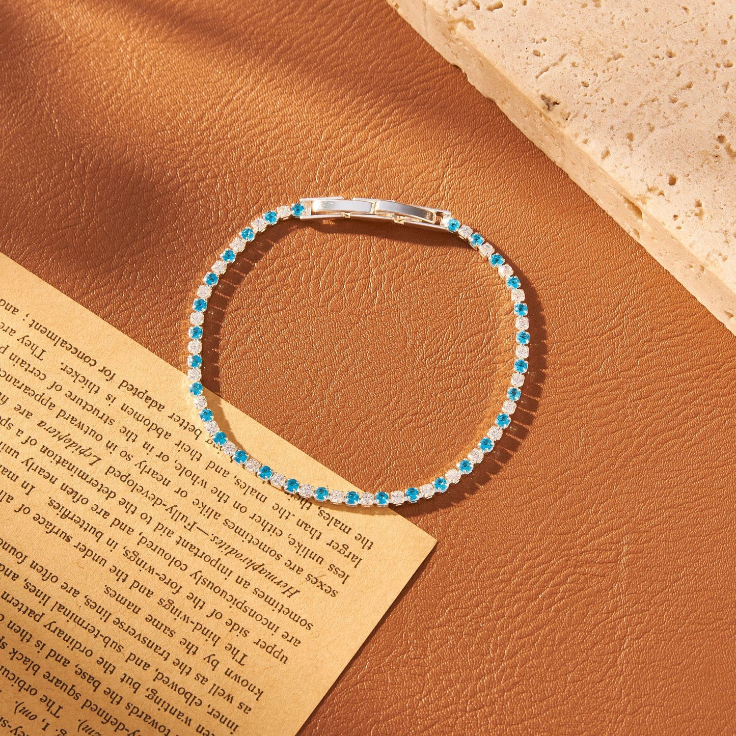 Color Zircon Matching Cool Feeling Exquisite White Bracelets