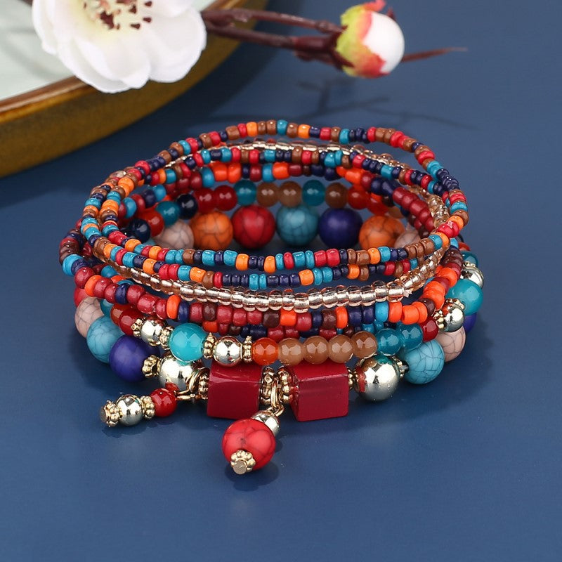 Women's Bohemian Ethnic Creative Turquoise Color Beads Bracelets