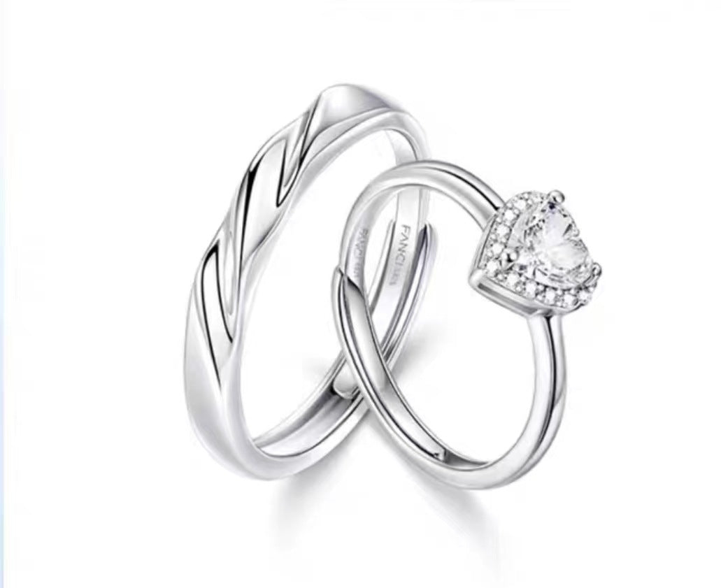 Women's & Men's Fan Home With Female Mobius Couple Fashion Simple Opening Rings