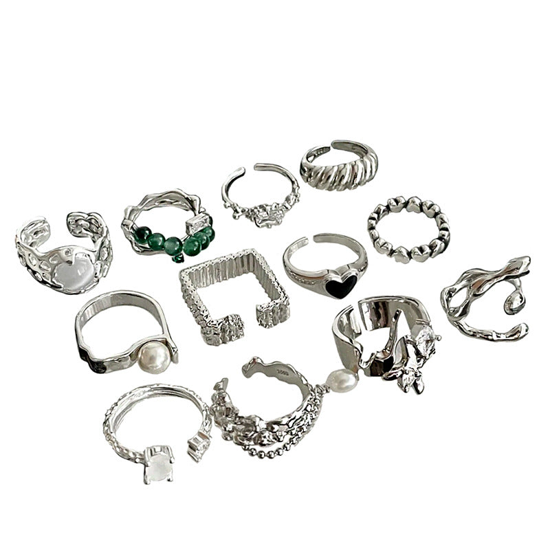 Irregular High-grade Moonstone Female Hollow Niche Design Rings