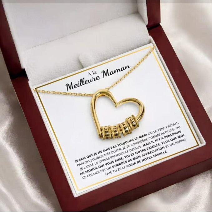 Women's Shaped Love Inscription Personalized Name Beaded Mother's Day Necklace