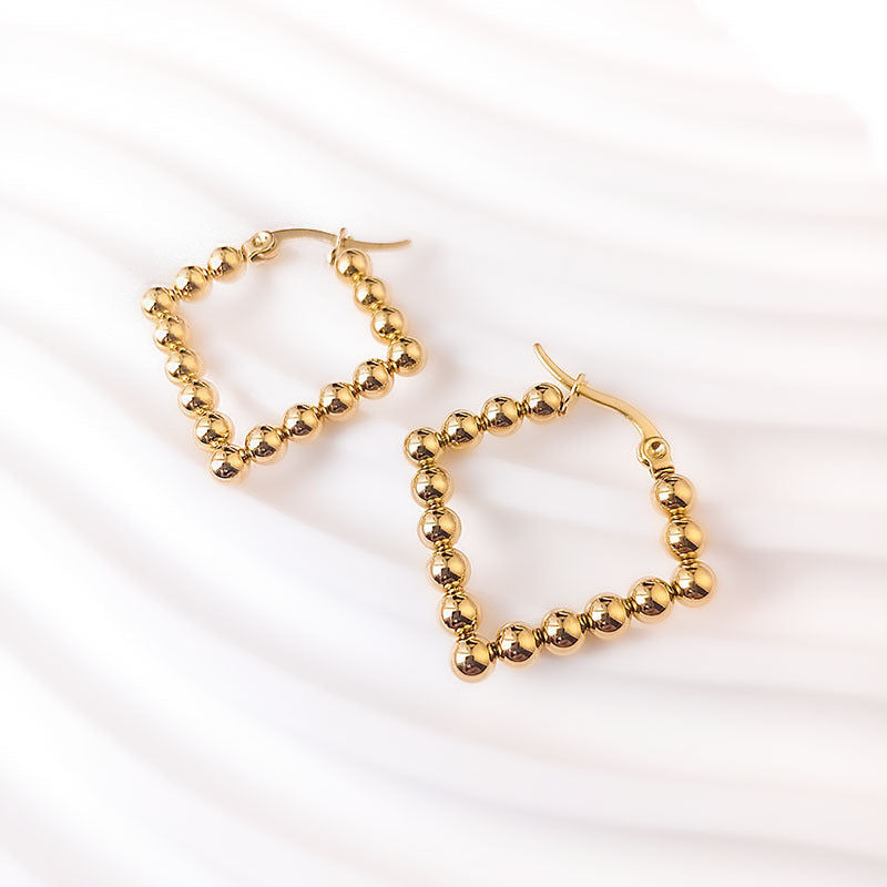 Steel Beads Affordable Luxury Style Geometric Ear Clip Titanium No Stud Earrings