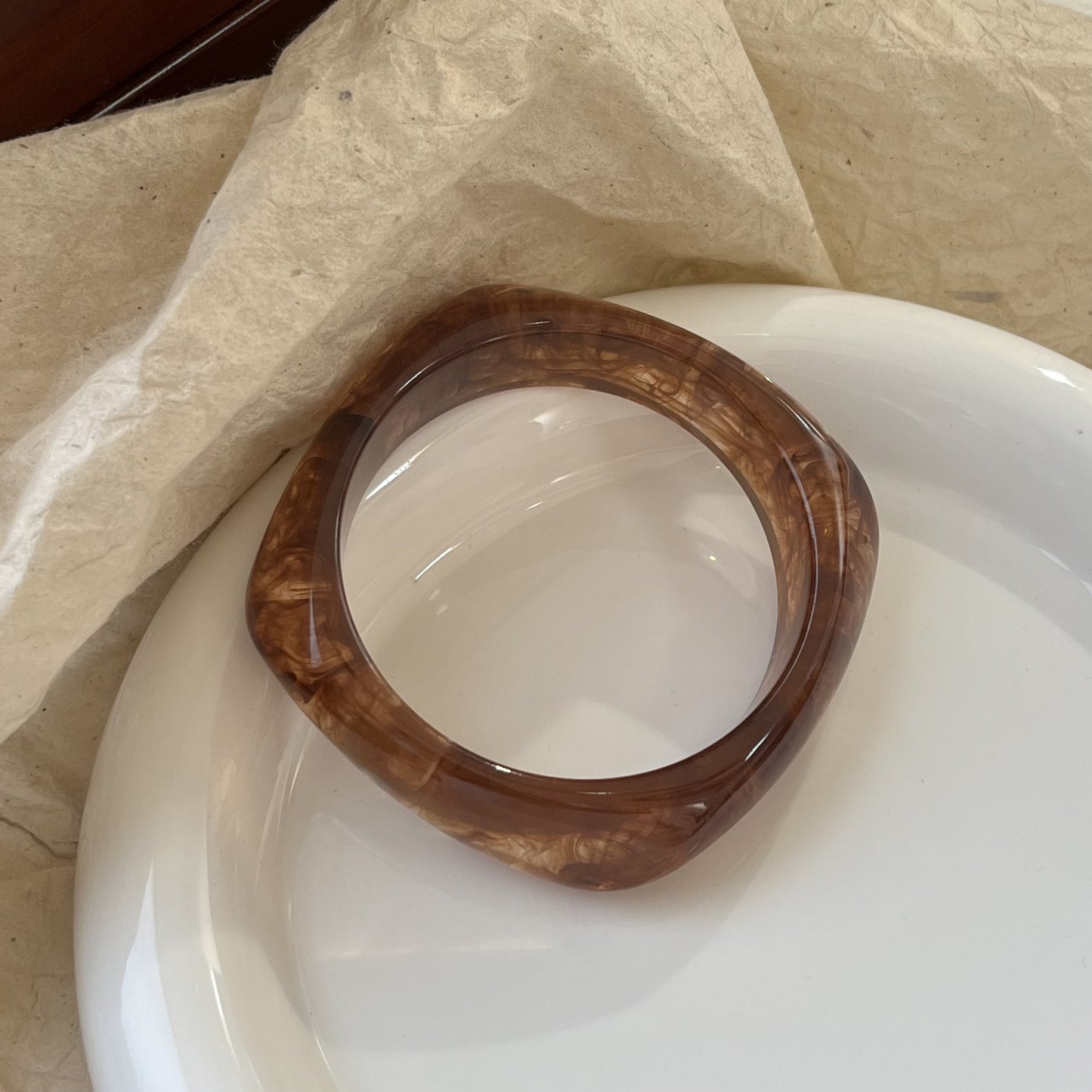 Women's Irregular Blooming Resin Curved Girlfriends Rings