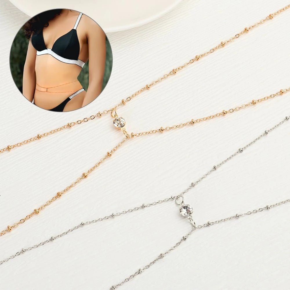 Rhinestone Metal Chain Waist Body Chains Necklaces