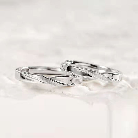 Women's & Men's Gold Couple Pair Of Creative Simple Rings