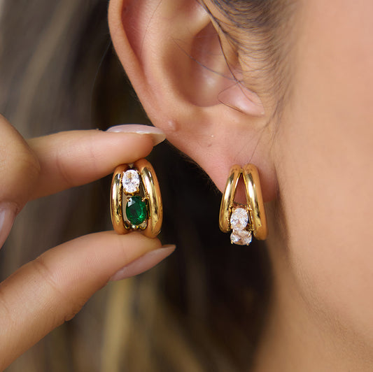 Ding Titanium Steel Zircon Design Sense Special Interest Female Light Earrings